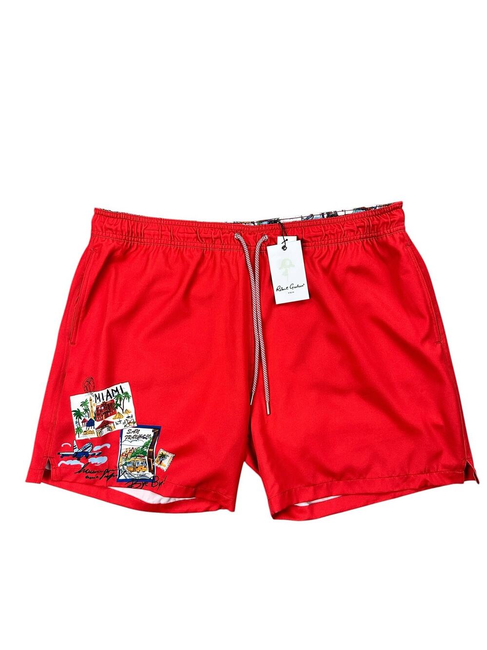 Robert Graham Traveling Swim Trunks Around the World — Size 2XL